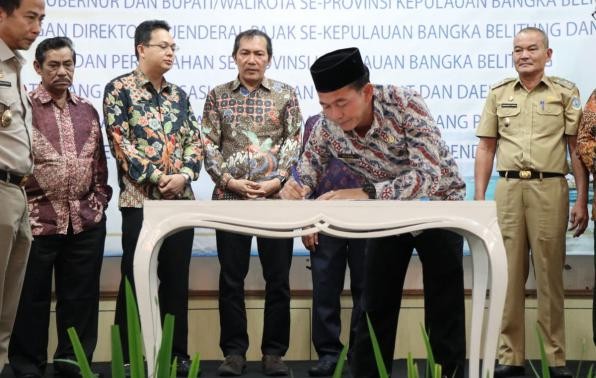 Bupati Bangka Tanda Tangani Nota Kesepakatan Bersama tentang Pajak Daerah