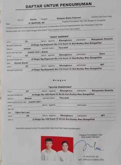 DONY SARMAN DENGAN SILVIA FRANSISKA