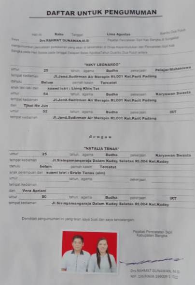 RIKY LEONARDO DENGAN NATALIA TENAS