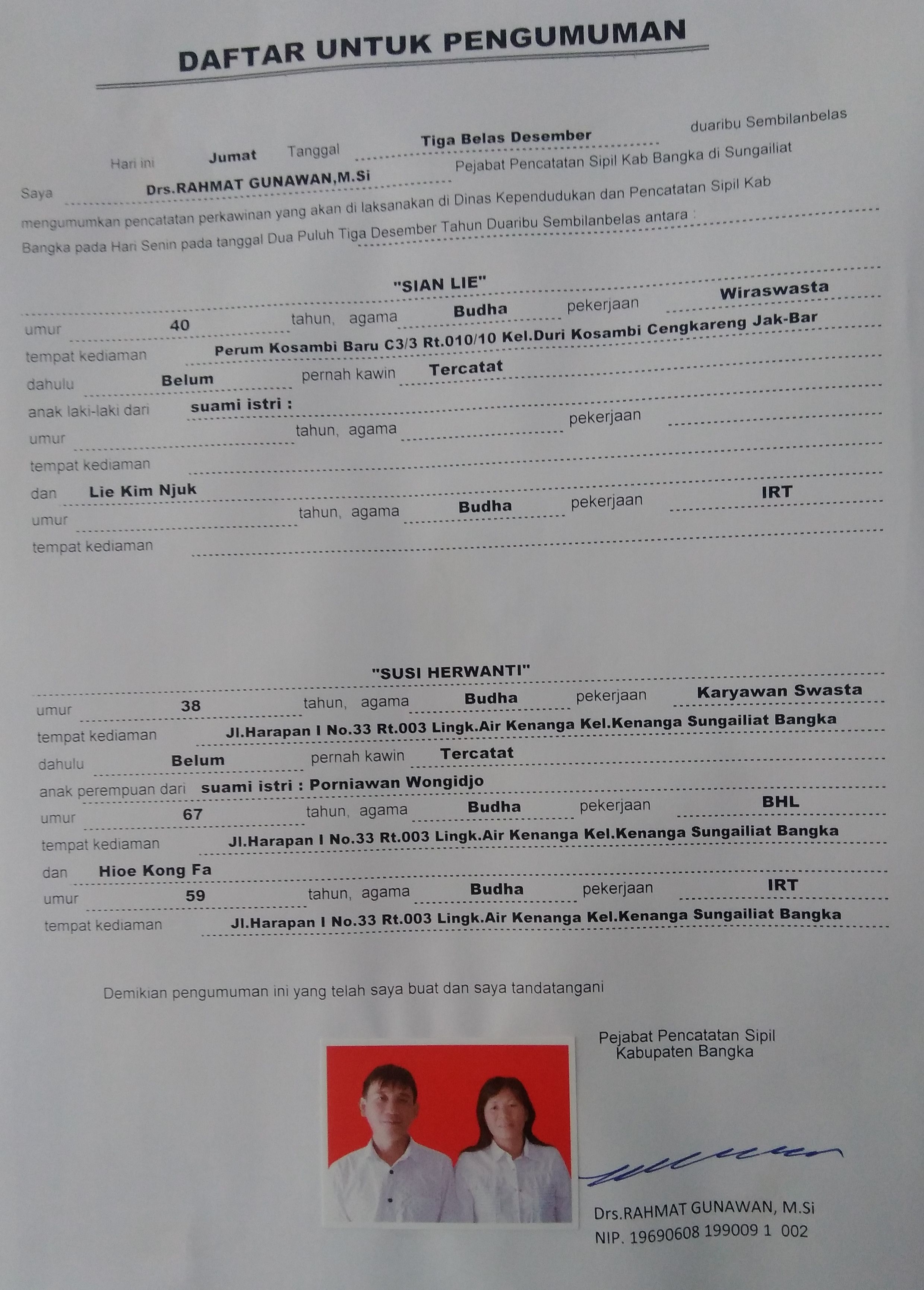 SIAN LIE DENGAN SUSI HERWANTI SIAN LIE DENGAN SUSI HERWANTI